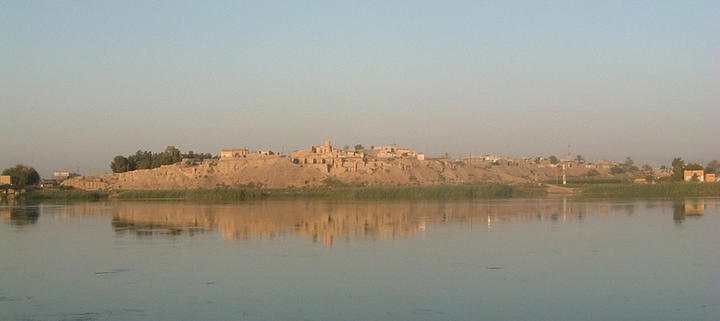 View of Tell Ashara/Terqa from the left bank of the Euphrates